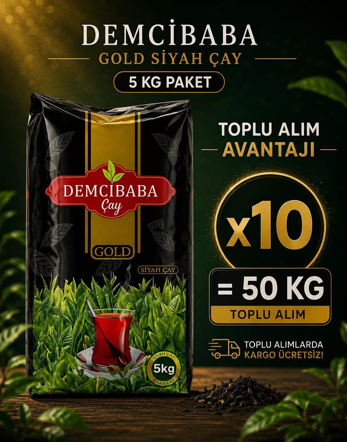 Demcibaba Gold Siyah Çay 5 KgX10