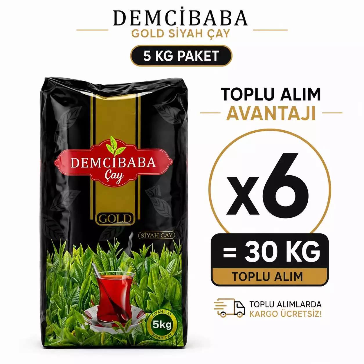 Demcibaba Gold Siyah Çay 5 KgX6