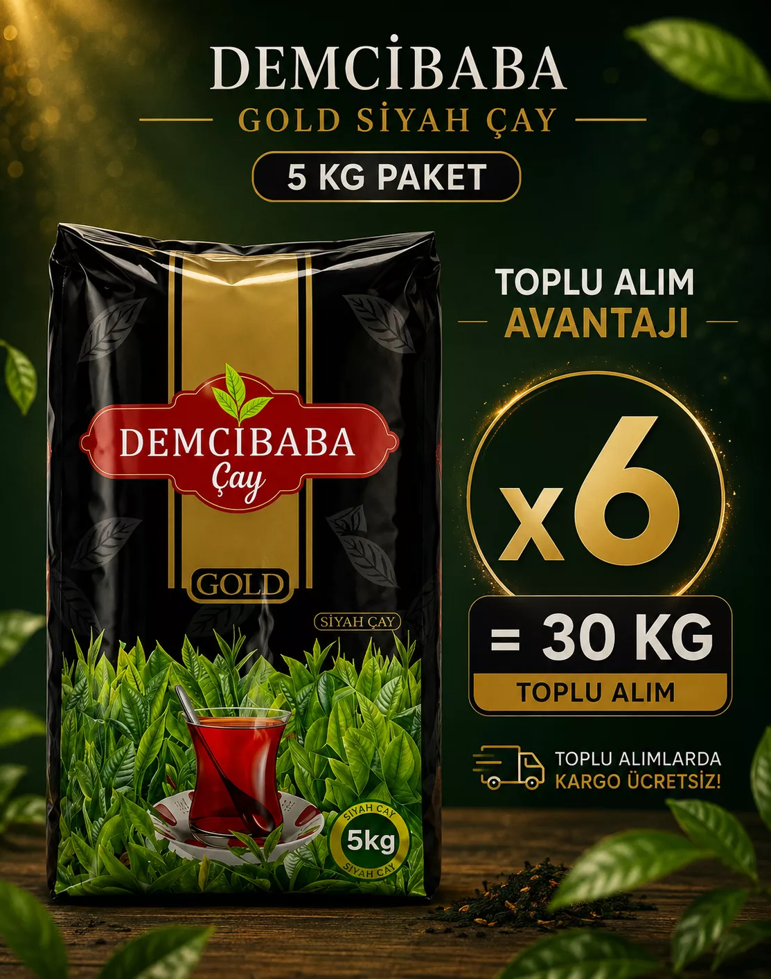 Demcibaba Gold Siyah Çay 5 KgX6